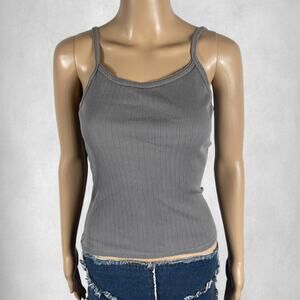 Grey ribbed tank top very